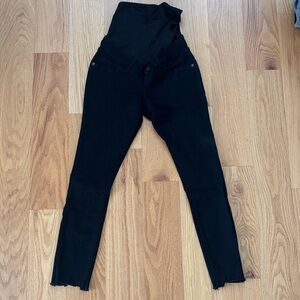 Abercrombie & Fitch Women's Maternity Black Jeans with Raw Hem